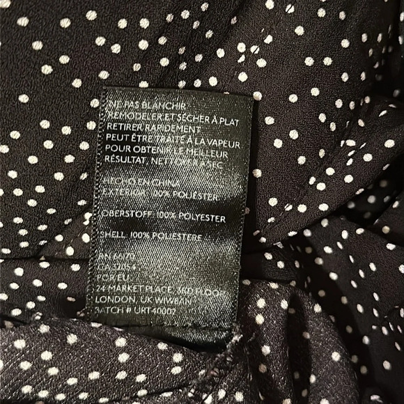 Urban Outfitters Polka Dot Collared Tie Front Crop Top A13 - Picture 4 of 4